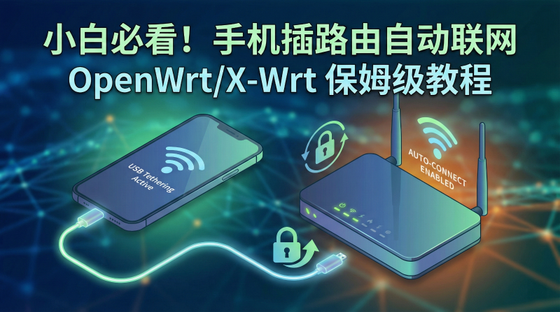 ⚡️插上就能用！OpenWrt/X-Wrt 自动开启 USB 网络共享终极方案 (附脚本)